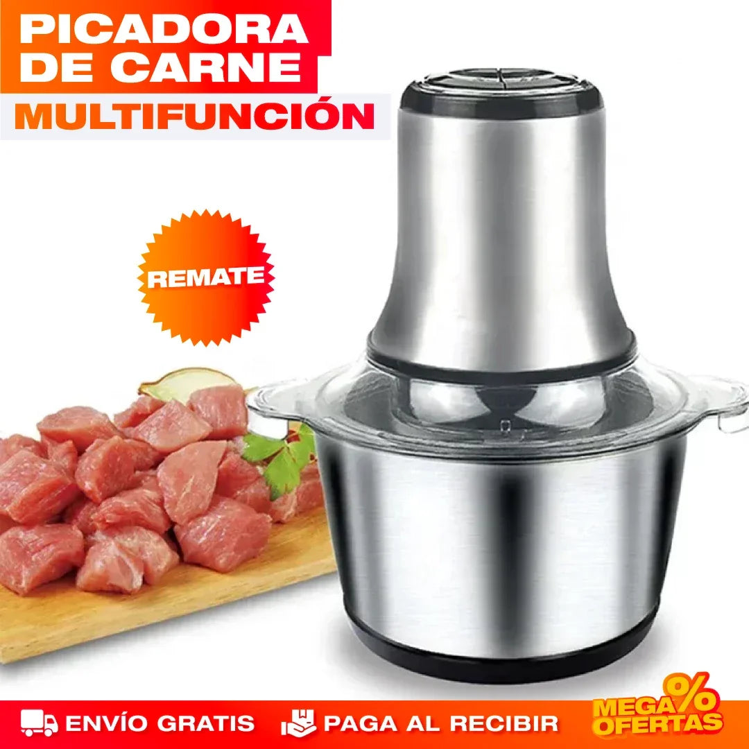 Molino Picador Eléctrico Acero Inoxidable 2 Litros - PROMO